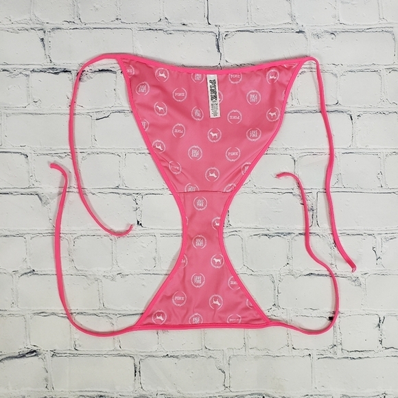 PINK VS Victoria's Secret Peach with Pink Stars Bikini Bottoms Women's Size M - Picture 3 of 8